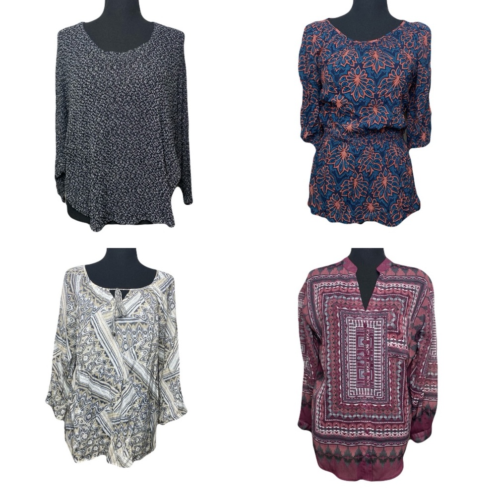 Lot of 4 Staring at Stars/ New Directions/ Mossimo Boho Tops Blouses Women’s M